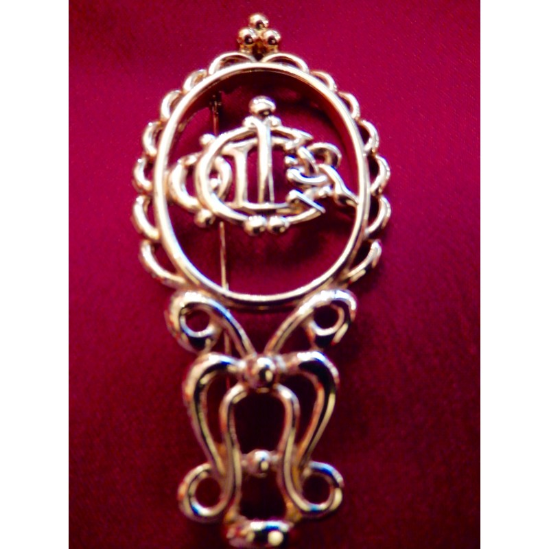 ANCIENNE BROCHE SIGNÉE chic vintage antique costume jewelry brooch EUR