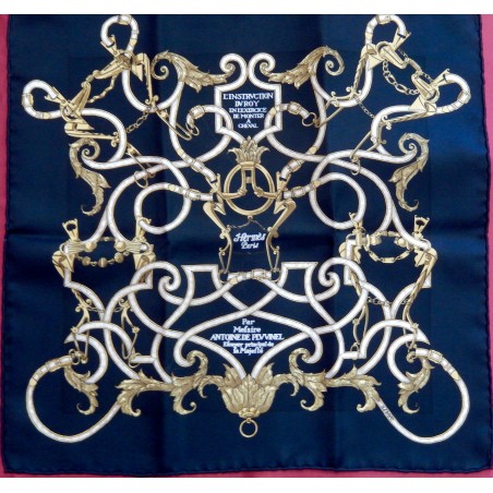 Pochette gavroche Hermès L'instruction du Roy en l'exercice de monter  à cheval