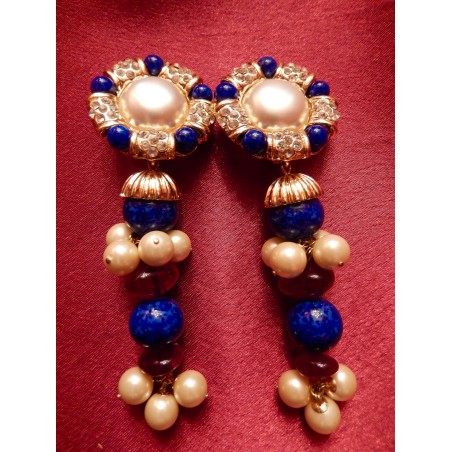 Boucles d'oreilles Chanel "Lapis lazuli"
