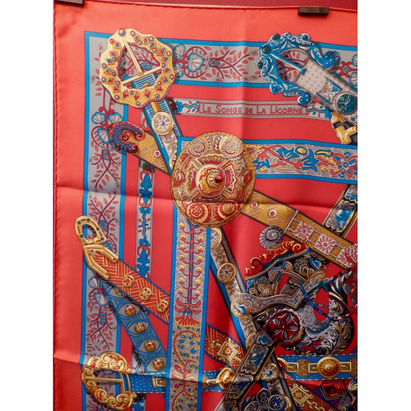 Foulard Hermès 'Le Songe De La Licorne' En Soie 100% - 90 Cm - Neuf Sans étiquette