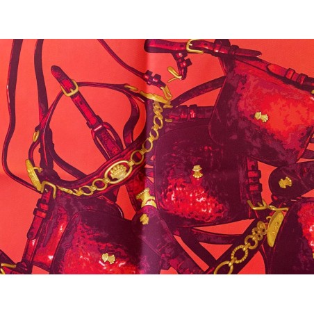 Foulard HERMÈS Brides De Gala - Carré 20 En Soie Rouge - Neuf Avec étiquette