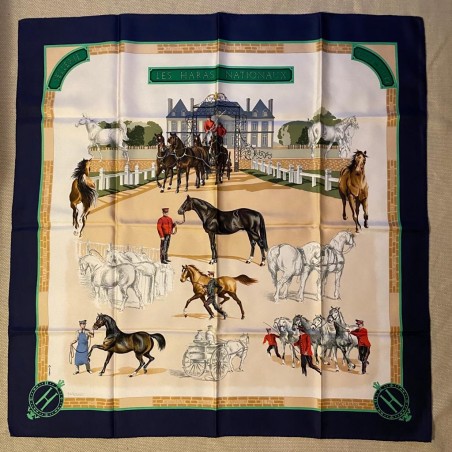 【HERMES】カレ90LES HARAS NATIONAUX Carré foulard Hermès Les haras nationaux