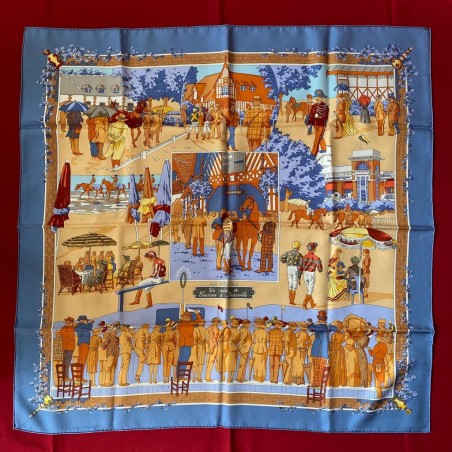 Carré foulard Hermès Un siècle de courses à Deauville