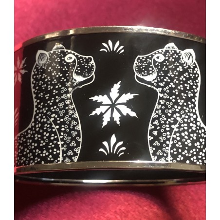 Bracelet émail Hermès Guépards XL 6,5cm