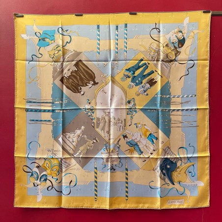 Carré foulard Hermès Fêtes vénitiennes également produit sous le nom de Carnaval de Venise