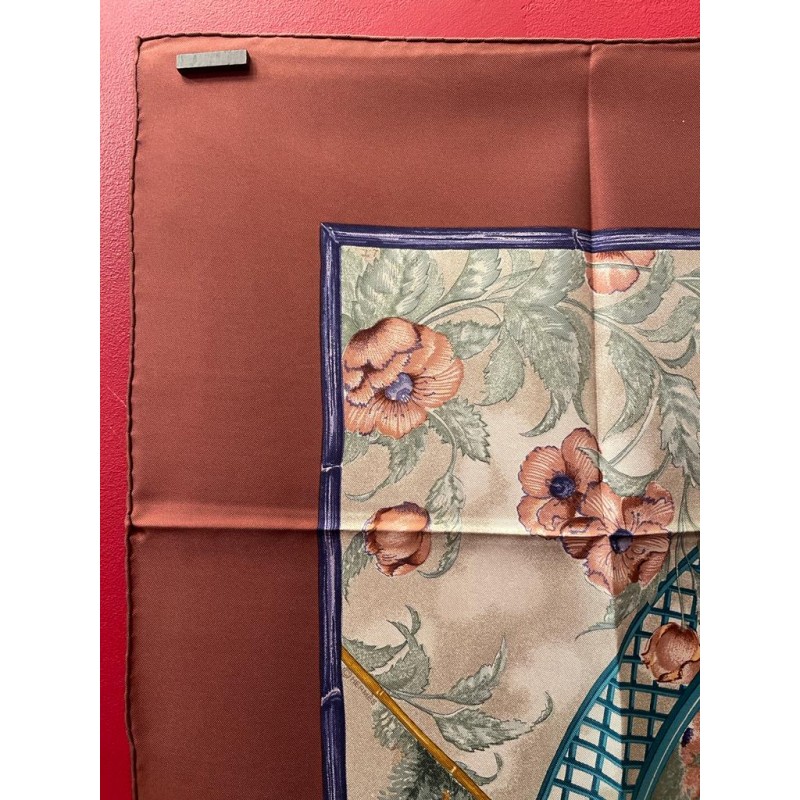 Foulard Carré Hermès Vintage Giverny - Soie Lourde, 90x90 Cm, Motif Monet, Parfait état