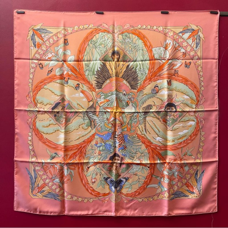 CARTIER Foulard "Automne, 100% soie, avec box original (Neuf (Voir