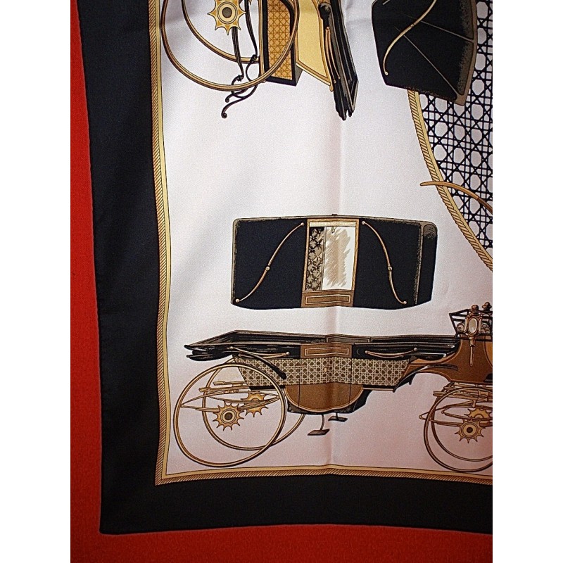 Carré Hermès "Les Voitures à Transformation" - Couleur Beige - Foulard/écharpe - Occasion