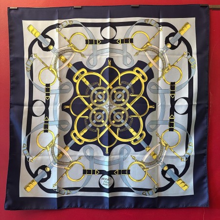 Carré foulard Hermès Éperons d'or