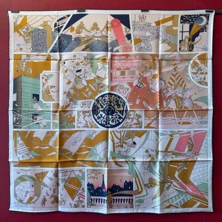 Carré foulard Hermès Hermès factory double face