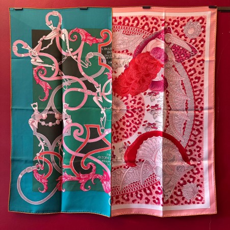Carré foulard Hermès Plumets du roy édition spéciale "rencontres heureuses"