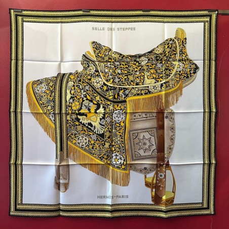 Carré foulard Hermès selle des steppes