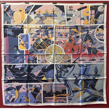 Carré foulard Hermès Hermès factory double face