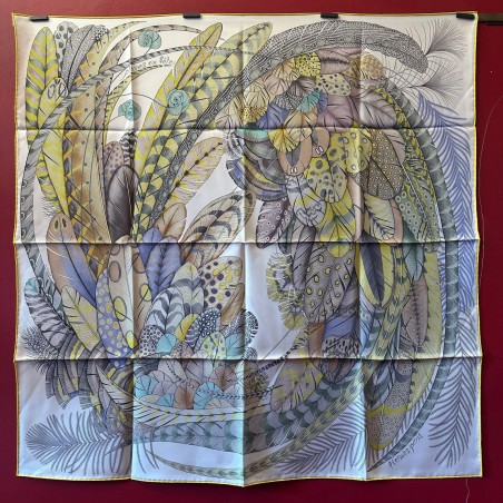 Carré foulard Hermès Plumes en fêtes