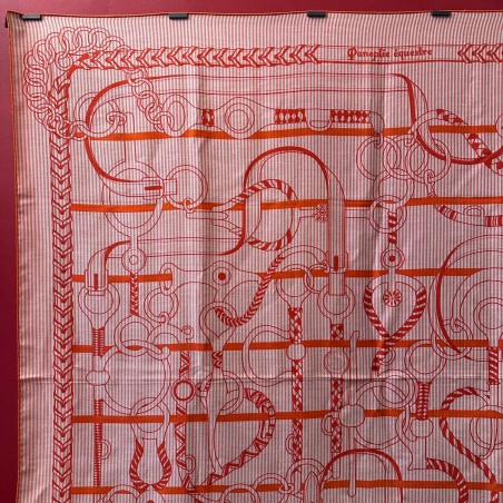 Châle Hermès cachemire et soie Panoplie équestre eyeliner