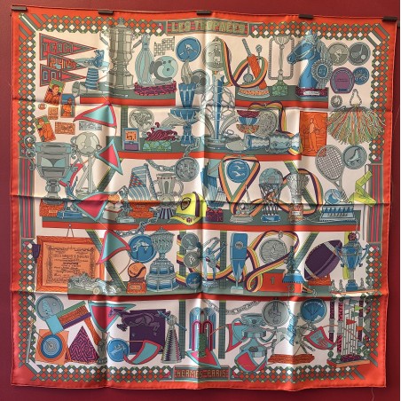 Carré foulard Hermès Les trophées édition spéciale et limitée pour l'AS Monaco