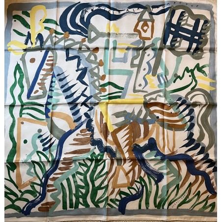 Carré foulard Hermès Le cavalier à la trompette