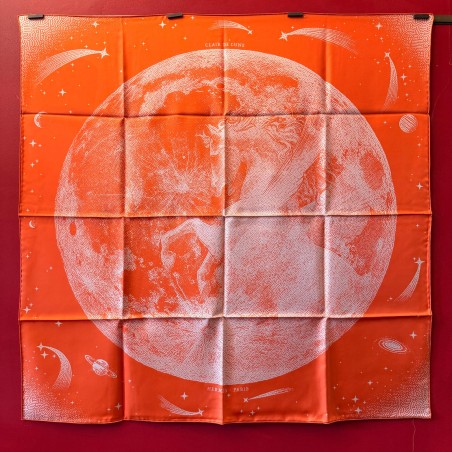 Carré foulard Hermès double face Clair de lune