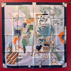 Carré foulard Hermès Bagage...